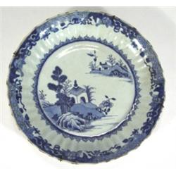 Chinese fluted charger, hand painted with …