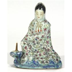 Chinese porcelain figurine of a seated mai…
