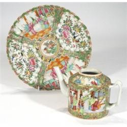19th century Cantonese porcelain teapot, h…