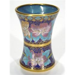 Brass Cloisonne vase enamelled with flower…