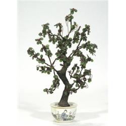 Japanese green jade naturalistic tree scul…