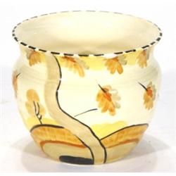 Art Deco planter, hand painted with autumn…