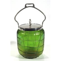 Green iridescent Art Nouveau biscuit barre…