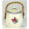 Image 1 : Poole Pottery biscuit barrel with wicker h…