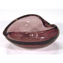 Whitefriars bubbled amethyst heart shaped …