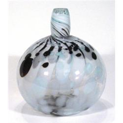 Art glass lamp base with mottled white and…