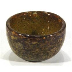 Brown and amber flecked Art glass bowl, 8c…