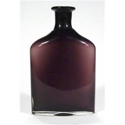 Flat sided amethyst Art glass bottle, 28cm…