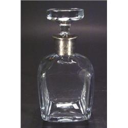Flat sided cut glass decanter and stopper …