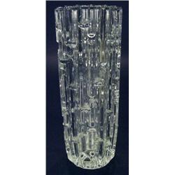 Bagleys moulded clear glass vase, 28cm hig…