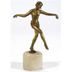Small Art Deco gilded bronze figure of a s…