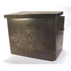 Rectangular Art Nouveau coal bucket with e…
