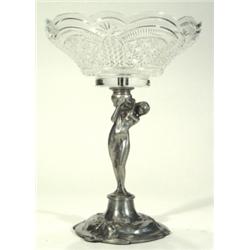 Art Nouveau pewter centrepiece, modelled a…