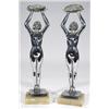 Image 1 : Pair of chrome Art Deco style maidens clut…