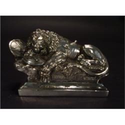 WMF silver plated figure of a dying lion w…