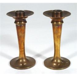 Pair of Art Nouveau style copper candlesti…