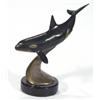 Image 1 : Signed cold painted bronze whale on pedest…