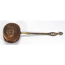 Arts & Crafts brass handled copper warming…