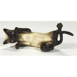 Hand painted Beswick rolling Siamese cat, …
