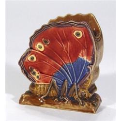 Brown glazed German dragonfly shaped vase,…