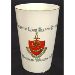 Goss crested china beaker with script and …