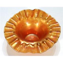 Orange Carnival glass 'Jack in the Pulpit'…