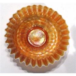 White opaline and orange honeycomb design …