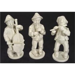 Three white glazed Continental porcelain m…