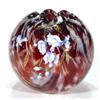 Image 1 : Red and white globular mottled glass vase,…