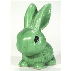 Green glazed Sylvac seated rabbit, impress…