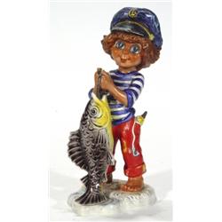 Hand painted Goebels figure of a young fis…