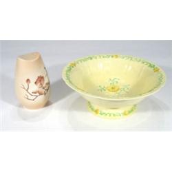 Carltonware bowl, hand painted with yellow…