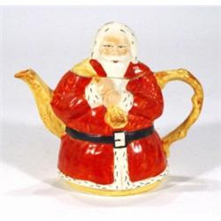 Hand painted novelty teapot 'Lucky Santa C…