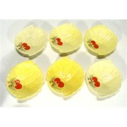 Set of six hand painted Crown Devon yellow…