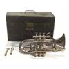 Image 1 : Silver plated cornet in a wooden case…