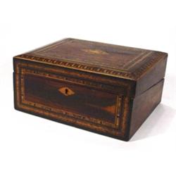 Rectangular mahogany writing slope with Tu…