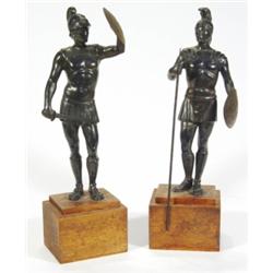 Pair of spelter figures of Roman gladiator…