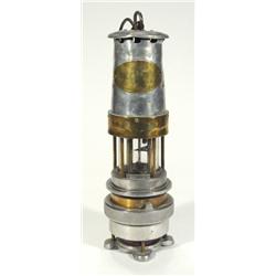 Naylor brass bound metal miner's lamp, 33c…