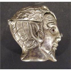 Silver plated novelty vesta, modelled as m…