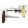Image 1 : Two iron corkscrews, one with ivory handle…