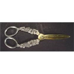 Pair of Continental silver grape scissors,…
