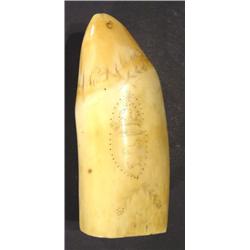 Scrimshaw ivory tooth carved with Neptune …
