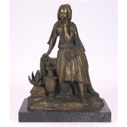 Cast bronze figurine of a young maiden in …