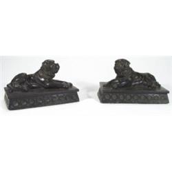 Pair of composite fireside dog figures on …