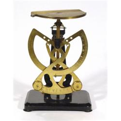 Pair of tinplate and brass post scales, 22…