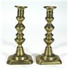 Image 1 : Two pairs of Victorian brass candlesticks,…