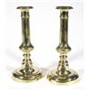 Image 1 : Pair of circular based brass candlesticks,…