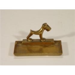 1950s brass dog design ashtray, 9cm in len…