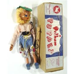 Early boxed Pelham puppet 'Mitzi', 29cm hi…