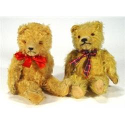 Two straw filled jointed teddy bears, 33cm…